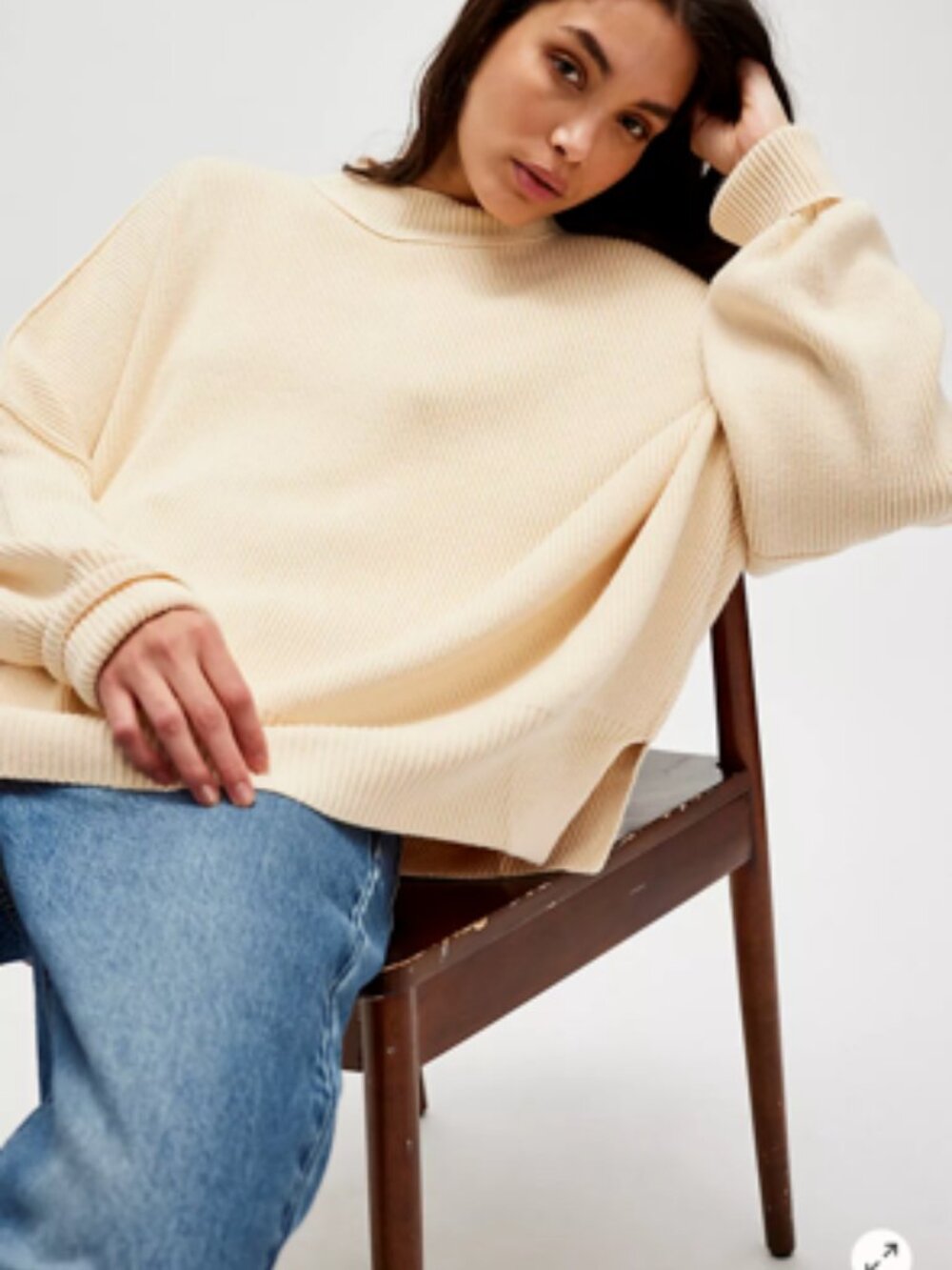 NWT Free People Creme Easy Street Tunic Sweater